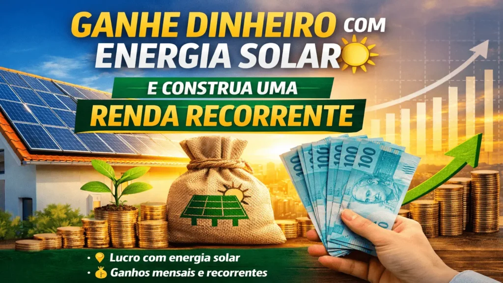 Pessoa ganhando dinheiro com energia solar e renda recorrente em São Mateus ES com energia sustentável.